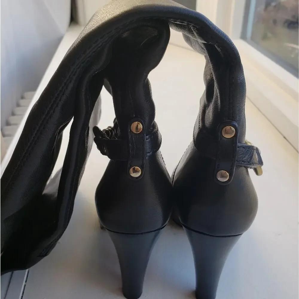 Coach Aida black over the knee leather boots size 6